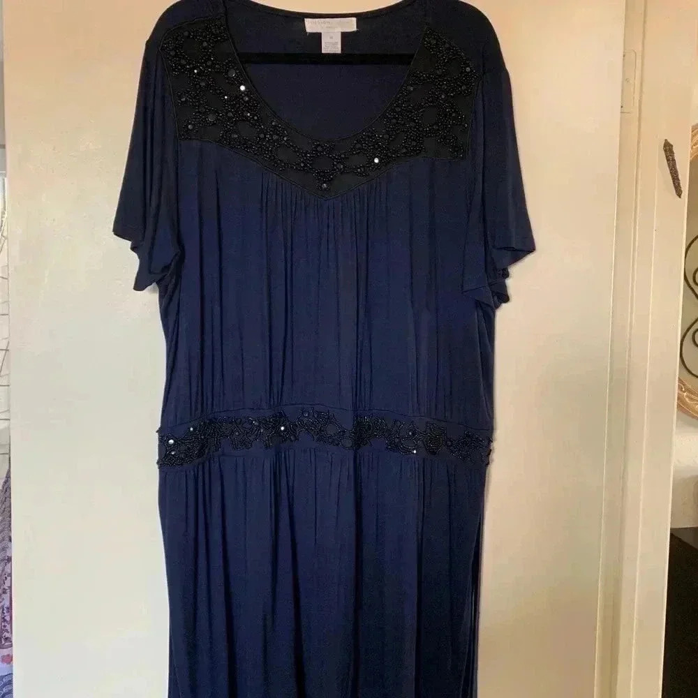 Navy Embellished Dress